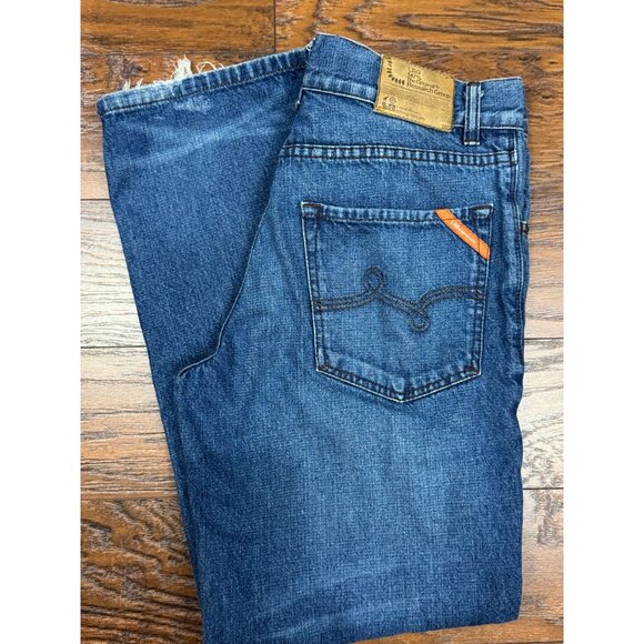 LRG Mens Blue Jeans Size 30x30 Distressed Denim Relaxed Fit Embroidered Pocket - Picture 4 of 9